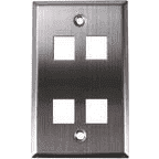 4-Port Stainless Steel Wall Plate