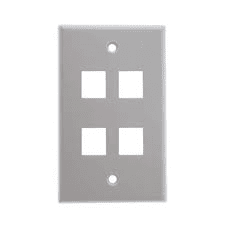 4 Port Keystone Wallplate - White