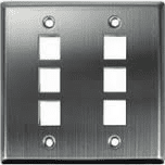 6-Port Stainless Steel Wall Plate