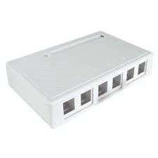 6 Port Ivory Surface Box