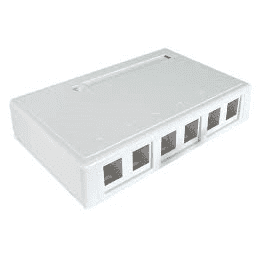 6 Port White Surface Box