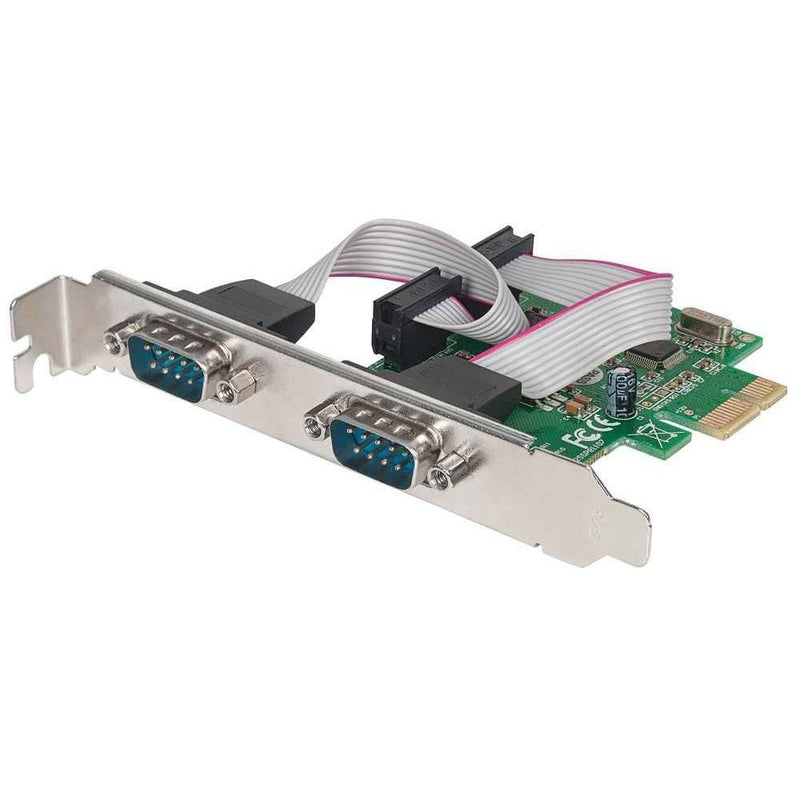 Serial PCI Express Card - Two DB9 Ports; Fits PCI Express x1, x4, x8 and x16 Lane Buses