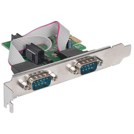 Serial PCI Express Card - Two DB9 Ports; Fits PCI Express x1, x4, x8 and x16 Lane Buses