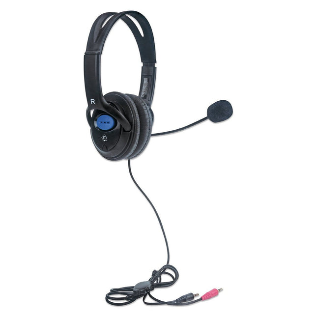 Lightweight Computer Stereo Headphones with Boom Microphone