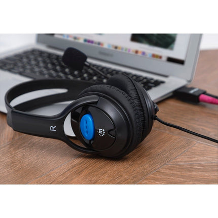 Lightweight Computer Stereo Headphones with Boom Microphone