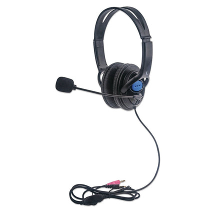 Lightweight Computer Stereo Headphones with Boom Microphone