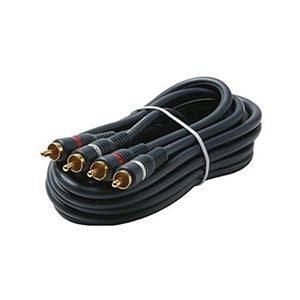 75' FT Python Dual RCA Audio Cable Gold Plate Male to Male Home Theater Blue Shielded 2-RCA Audio Cable