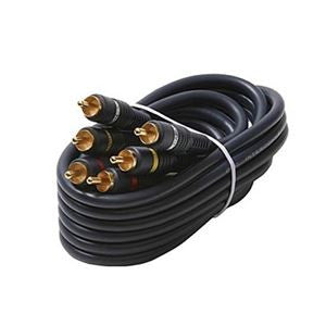 12' FT Python 3 RCA Male to 3 RCA Male Composite Cable