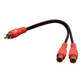 6in RCA Plug to 2-RCA Jack Y Audio Patch