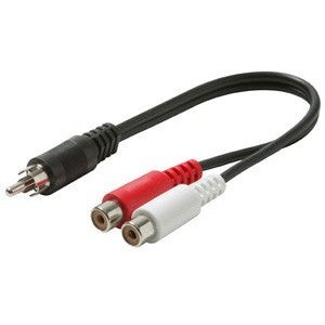6in RCA Plug to 2-RCA Jack Y Audio Cable