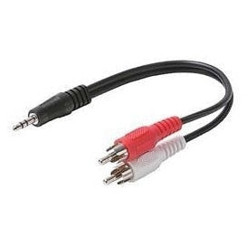 6in 3.5mm Stereo Plug to 2-RCA Plug Y Cable