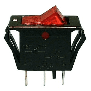 ON-OFF, Red Lighted Power Rocker Switch, SPST