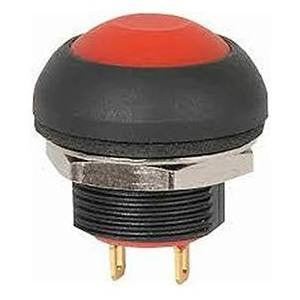 SPST, ON -OFF, Sealed Miniature Push Button Switch, Red