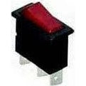 SPST, ON-OFF, 12V Lighted Snap In Rocker Switch 20A, Red