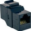 Cat 5e RJ45 Keystone Feed-thru - BLACK