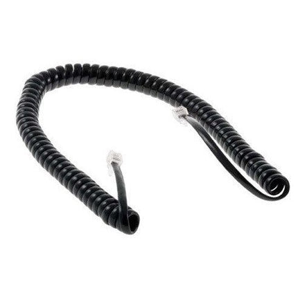 Telephone Handset Coiled Cord 12' FT Black