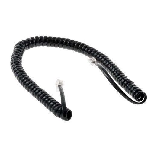 Telephone Handset Coiled Cord 12' FT Black