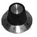 Black Knob w/Numbered Aluminum Skirt 1.15" Diam