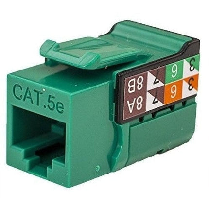 CAT5E Data Grade Keystone Jack, RJ45, 8×8, Green