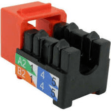 CAT5E Data Grade Keystone Jack, RJ45, 8×8, Orange