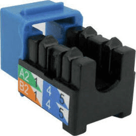 CAT6 Data Grade Keystone U-Jack, RJ45 90° 8×8 Blue