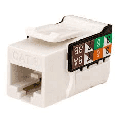 CAT6 Data Grade Keystone U-Jack, RJ45 90° 8×8, White