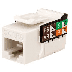 CAT6A Data Grade Keystone U-Jack, RJ45 90° 8×8, White