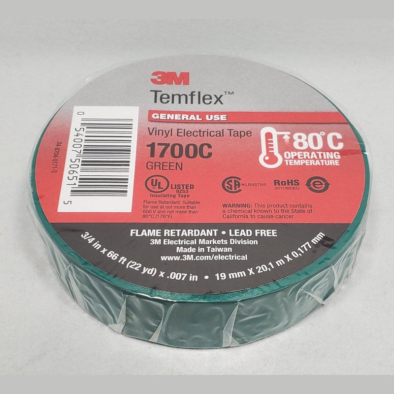 3M™ 3M1700C, Temflex™ Vinyl Electrical Tape 1700, Green