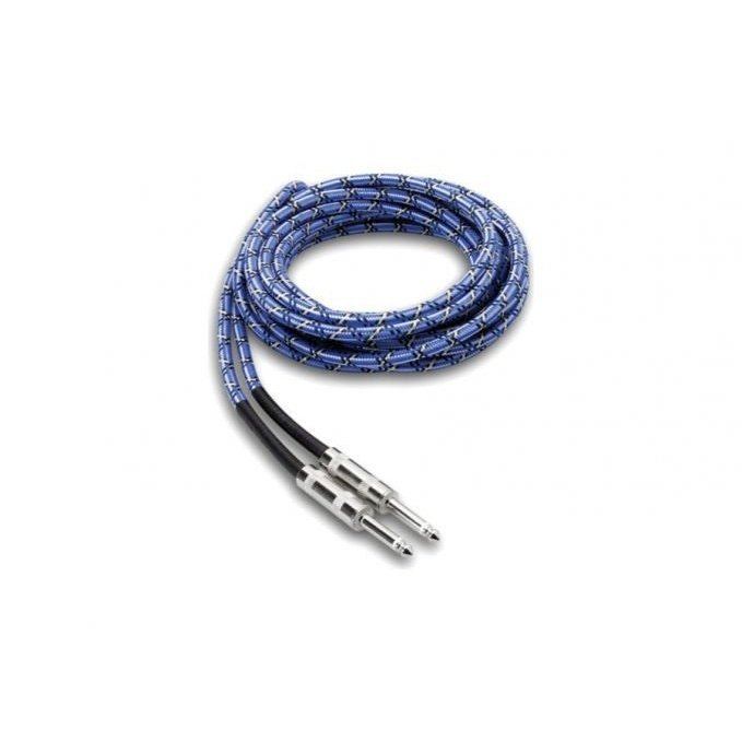 Cloth Guitar Cable BU/WH/BK 18 ft