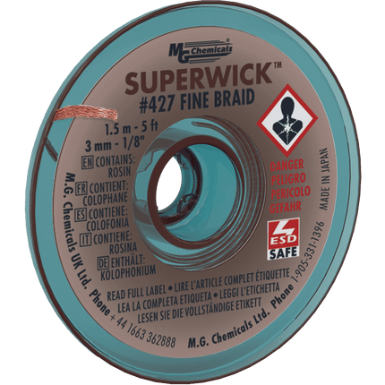 SUPERWICK - #5 Brown No-Static 5ft 0.125 diameter