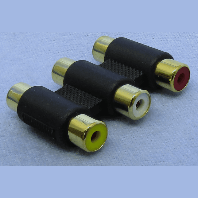 Triple RCA Female Adaptor Coupler