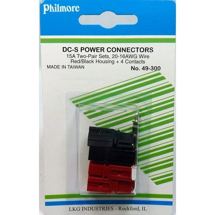 15A DC-S Power Connectors - 2x Red/Black