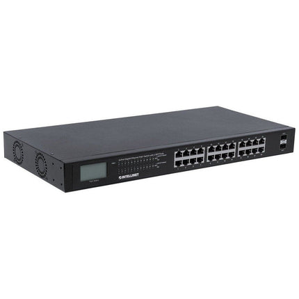 24-Port Gig PoE+ Switch w/ 2xRJ45 Gig