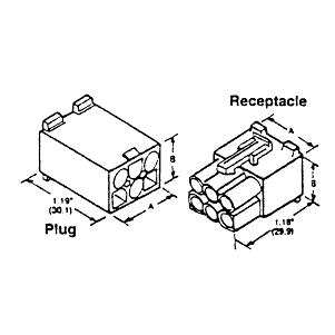 4-Circuit Panel Mount .093-in Plug Housing – Tri-Tek Electronics