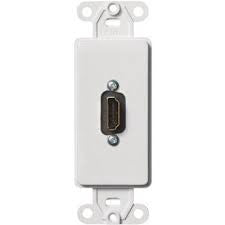 White HDMI Female Feed Thru Decorator Wall Plate