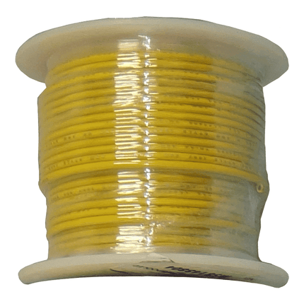 18 AWG Stranded Copper Wire, Yellow, 100 ft.