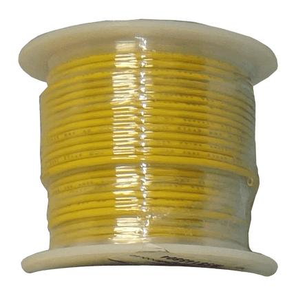 22 AWG Stranded Copper Wire, Yellow, 100 ft.