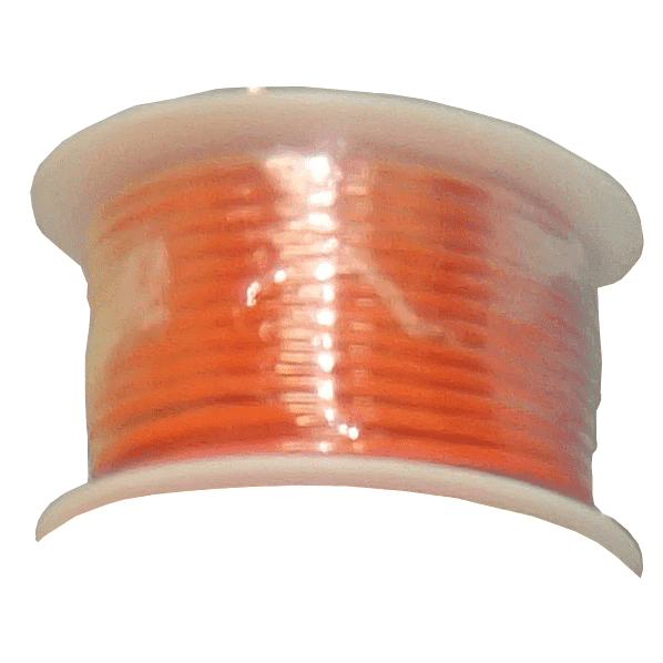 24 AWG Stranded Copper Wire, Orange, 25 ft.
