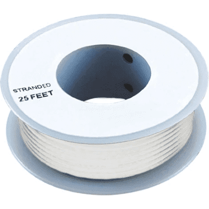 24 AWG Stranded Copper Wire, white 25 ft.