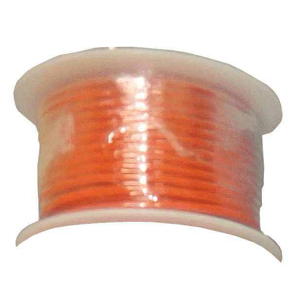 24 AWG Stranded Copper Wire, Orange 100 ft.