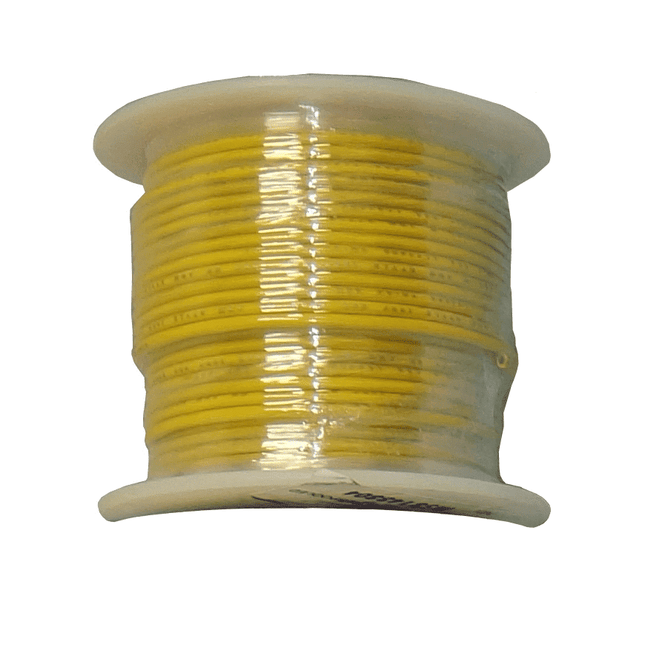 24 AWG Stranded Copper Wire, Yellow, 100 ft.