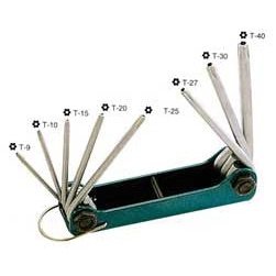 T9 to T40 Folding Security Star Tip Key Set