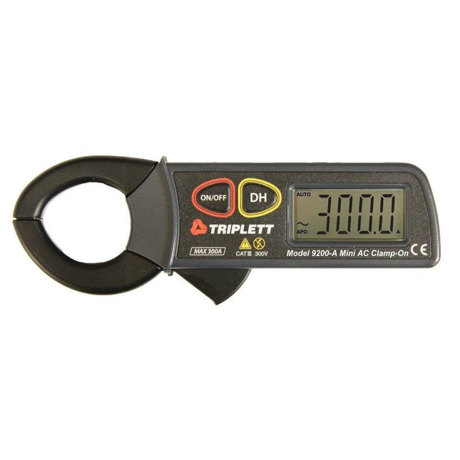 3 ¾ DIGIT 4000 COUNT MINIATURE 300A AC CLAMP-ON METER: CAT III 300V