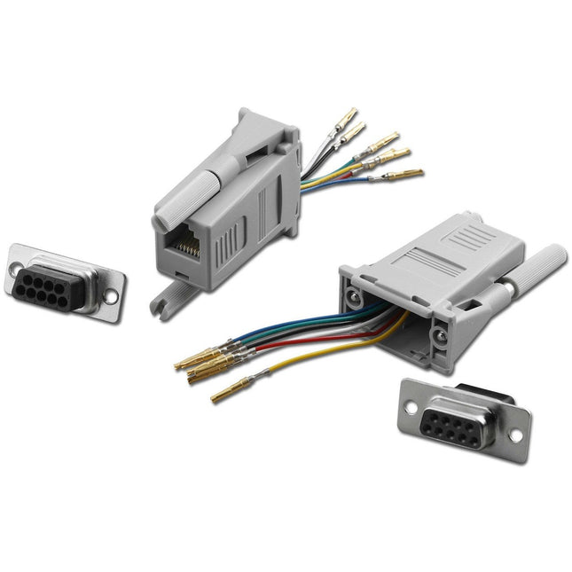 DB9/F To RJ-11 1PC Modular Adaptor Gray