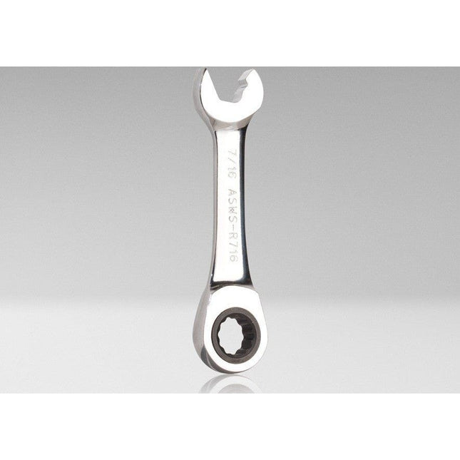 Ratcheting Speed Wrench Stubby, 7/16"