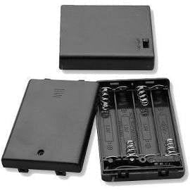 Four 4 AAA Cell UM-4 Plastic Battery Holder w/ Cover