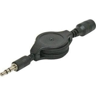 Retractable 3.5mm Stereo Audio Male to Female Extension Cable - 5 feet