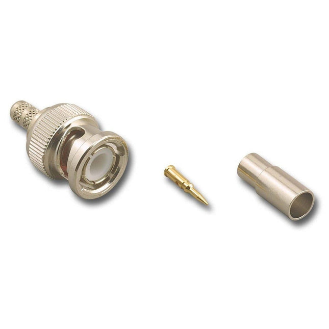 RG-58/U 3-Piece Dual Crimp BNC Male Connector