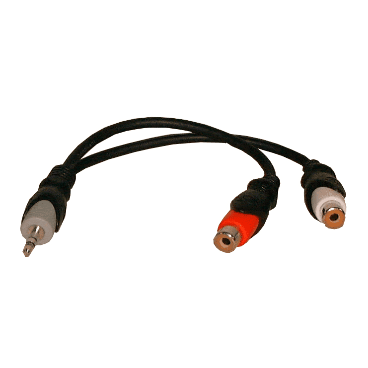 6in 3.5mm Stereo Plug to 2-RCA Jack Y Cable