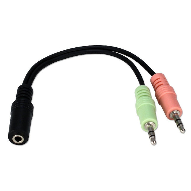 6 Inches 3.5mm 3-Ring Speaker/Microphone Headset Splitter